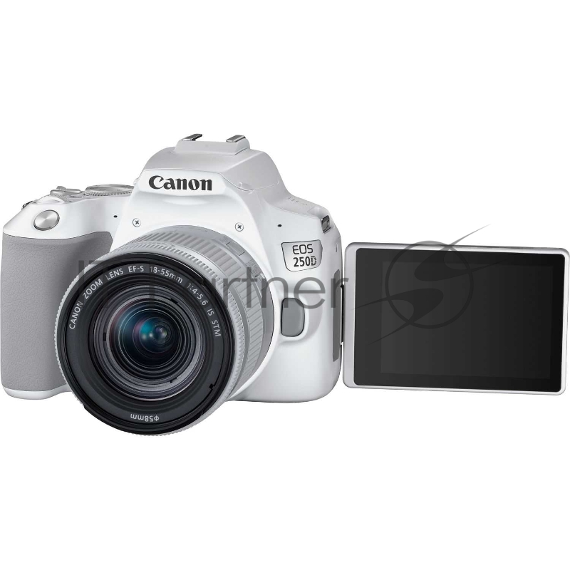 Зеркальный Фотоаппарат Canon EOS 250D белый 24.2Mpix EF-S 18-55mm f/1:4-5.6 IS STM 3 4K Full HD SDXC Li-ion