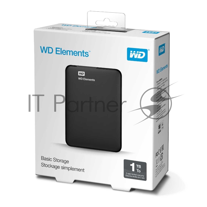 Внешний жесткий диск Western Digital Original USB 3.0 1Tb WDBUZG0010BBK-WESN Elements Portable 2.5 черный