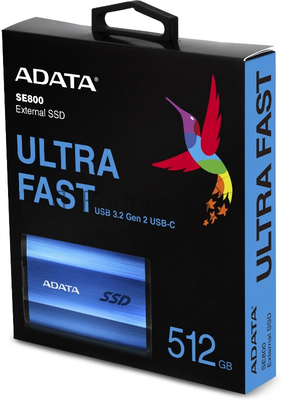 Внешний SSD накопитель ADATA 512GB SE800 Portable SSD USB 3.2 Gen2 Type-C Blue