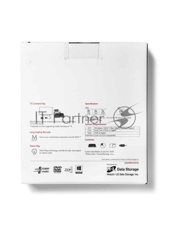 Привод DVD-RW LG GP57ES40 серебристый USB внешний