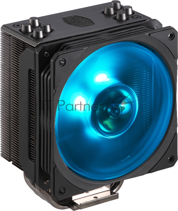 Кулер Cooler Master Hyper 212 RGB Black Edition with 1700 (150W, 4-pin, 158.8mm, tower, Al/Cu, RGB, fans: 1x120mm/59CFM/30dBA/2000rpm, 2066/2011-v3/2011/1700/1366/12