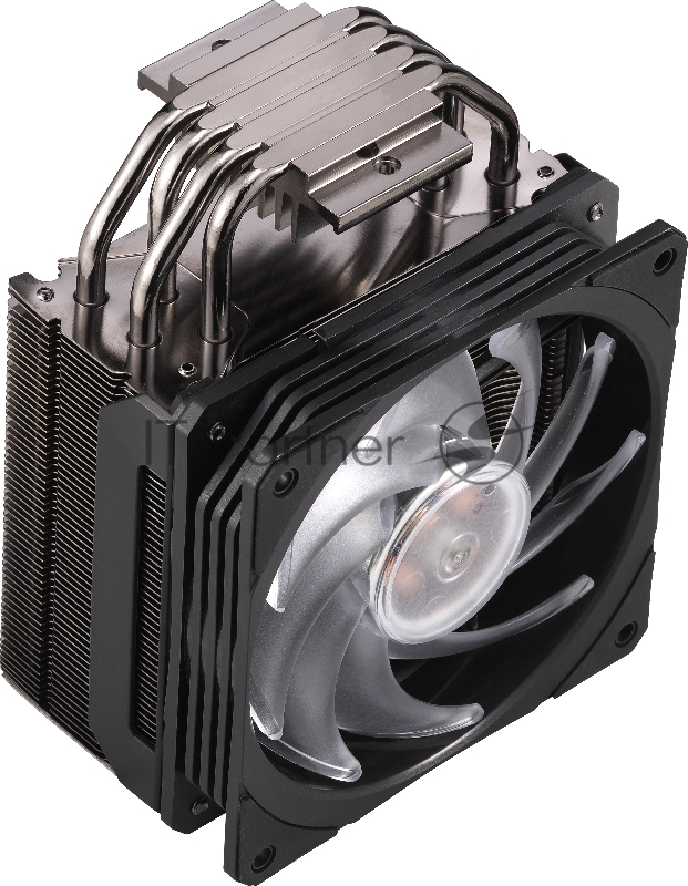 Кулер Cooler Master Hyper 212 RGB Black Edition with 1700 (150W, 4-pin, 158.8mm, tower, Al/Cu, RGB, fans: 1x120mm/59CFM/30dBA/2000rpm, 2066/2011-v3/2011/1700/1366/12