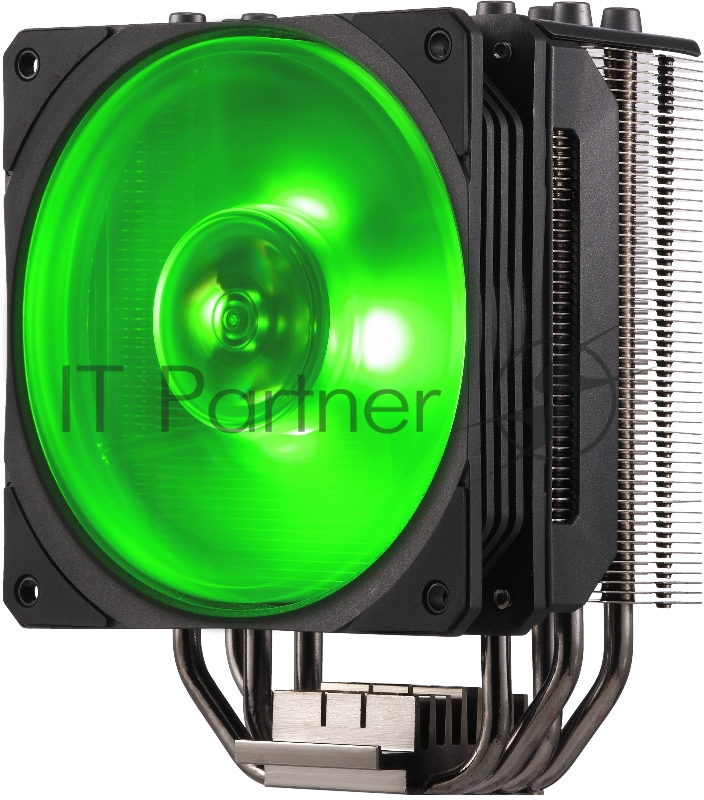 Кулер Cooler Master Hyper 212 RGB Black Edition with 1700 (150W, 4-pin, 158.8mm, tower, Al/Cu, RGB, fans: 1x120mm/59CFM/30dBA/2000rpm, 2066/2011-v3/2011/1700/1366/12