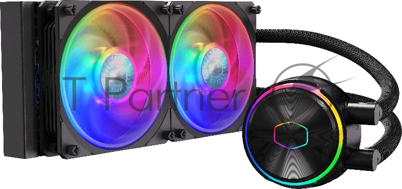 Водяное охлаждение Cooler Master MasterLiquid PL240 Flux (240W, 240mm, ARGB, fans:2x120mm/72.37CFM/32dBa/23 2066/2011-v3/2011/1700/1200/11