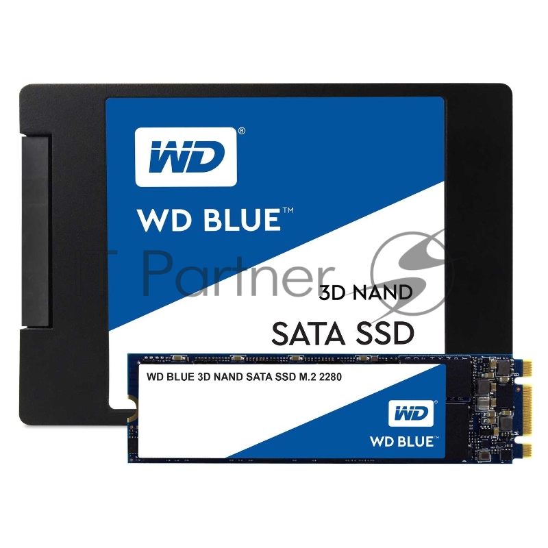 Накопитель SSD Western Digital M.2 500GB WD Blue (R530/W560Mb/s, TLC, SATA) (WDS500G2B0B)