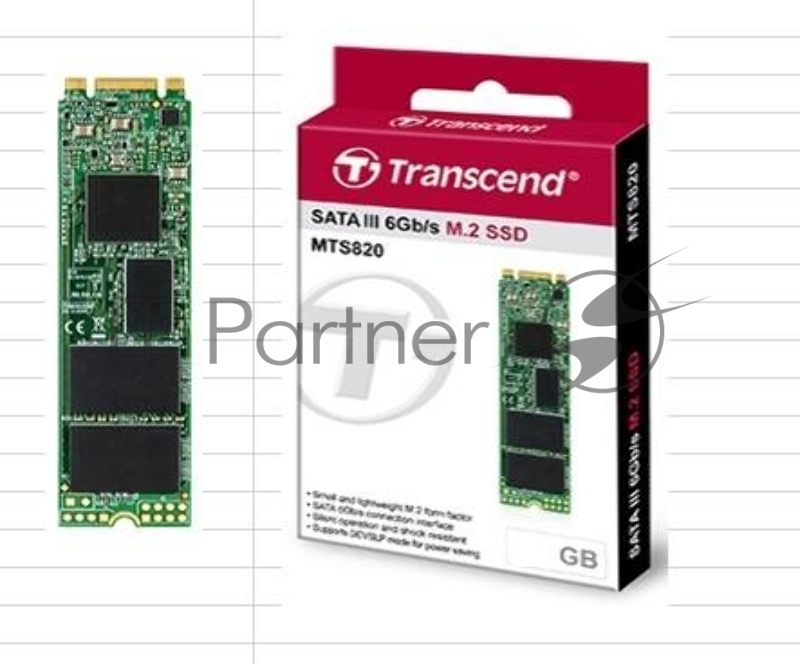 Жесткий диск SSD M.2 Transcend 240Gb MTS820 (SATA3, up to 560/340MBs, 85000 IOPs, 3D TLC, 22х80мм) <TS240GMTS820S>