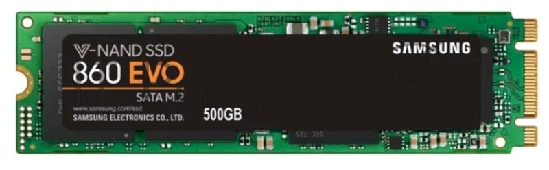 SSD накопитель M.2 500GB Samsung 860 EVO (R550/W520Mb/s, V-NAND, SATA 6Gb/s, 2280) (MZ-N6E500BW)