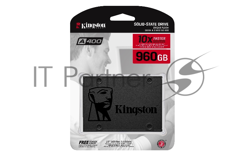 SSD накопитель 2.5 Kingston 960Gb A400 Series <SA400S37/960G> (SATA3, up to 500/450Mbs, TLC, 7mm)