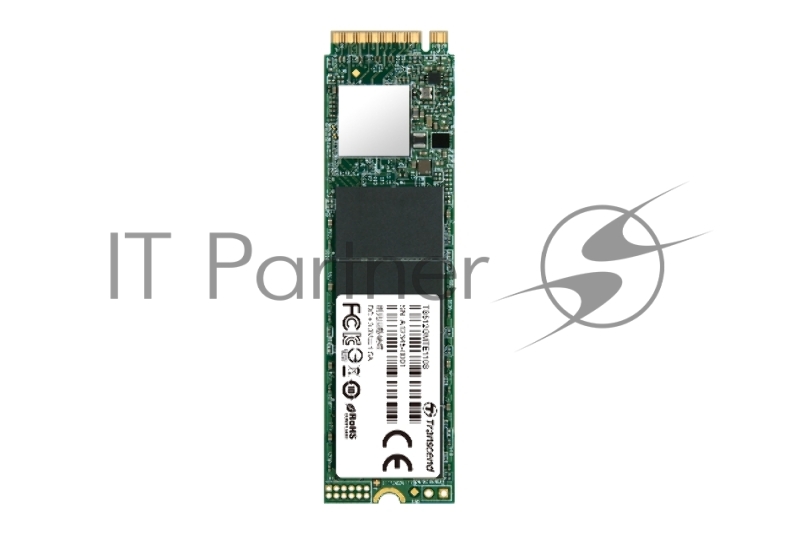 Твердотельный диск 256GB Transcend MTE110S, 3D TLC NAND, M.2 2280,PCIe Gen3x4, DRAM-less