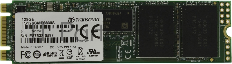 Твердотельный накопитель Transcend 128GB M.2 SSD MTS 830 series (22x80mm) with DRAM cache R/W 560/530 MB/s