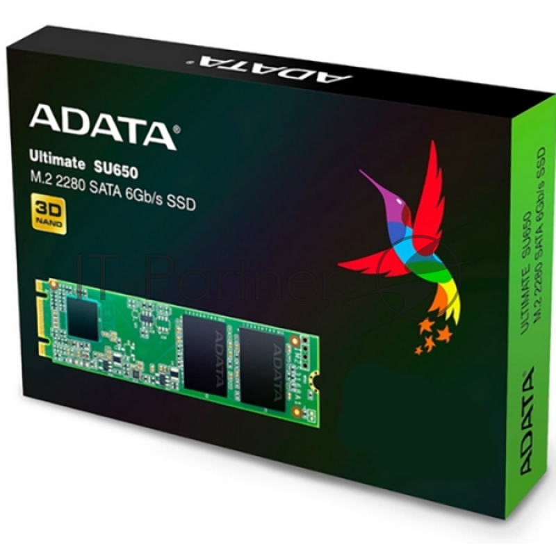 SSD накопитель M.2 2280 240GB ADATA SU650 Client SSD ASU650NS38-240GT-C SATA 6Gb/s, 550/500, IOPS 80/60K, MTBF 2M, 3D TLC, 140TBW, RTL