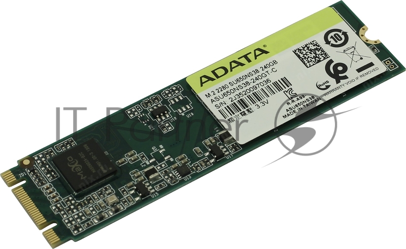 SSD накопитель M.2 2280 240GB ADATA SU650 Client SSD ASU650NS38-240GT-C SATA 6Gb/s, 550/500, IOPS 80/60K, MTBF 2M, 3D TLC, 140TBW, RTL