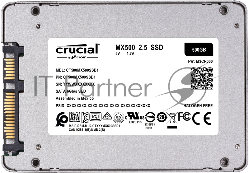 Накопитель Crucial SSD MX500 500GBCT500MX500SSD1 {SATA3}