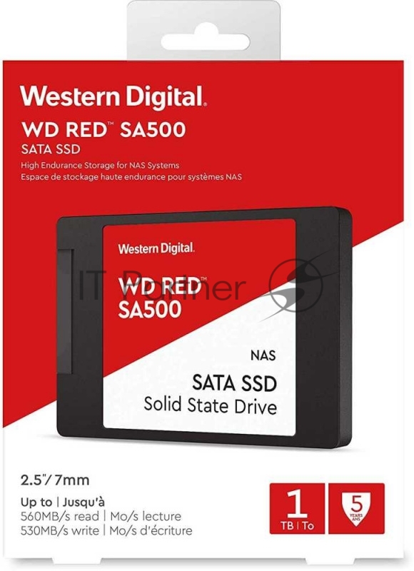 Твердотельный накопитель SSD WD Red SA500 NAS 3D NAND WDS100T1R0A 1ТБ 2,5 SATA-III (TLC)