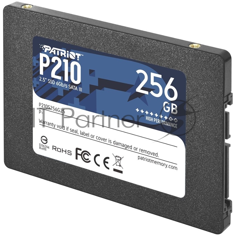 SSD накопитель Patriot 2.5 256GB P210 <P210S256G25> (SATA3, up to 500/400Mbs, 3D TLC, 7mm)