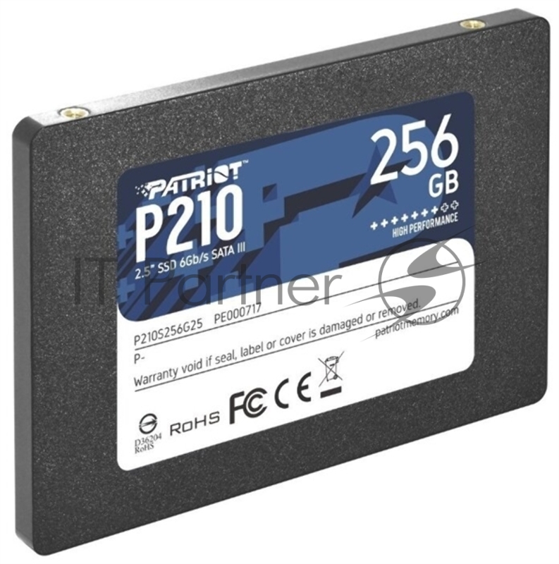 SSD накопитель Patriot 2.5 256GB P210 <P210S256G25> (SATA3, up to 500/400Mbs, 3D TLC, 7mm)