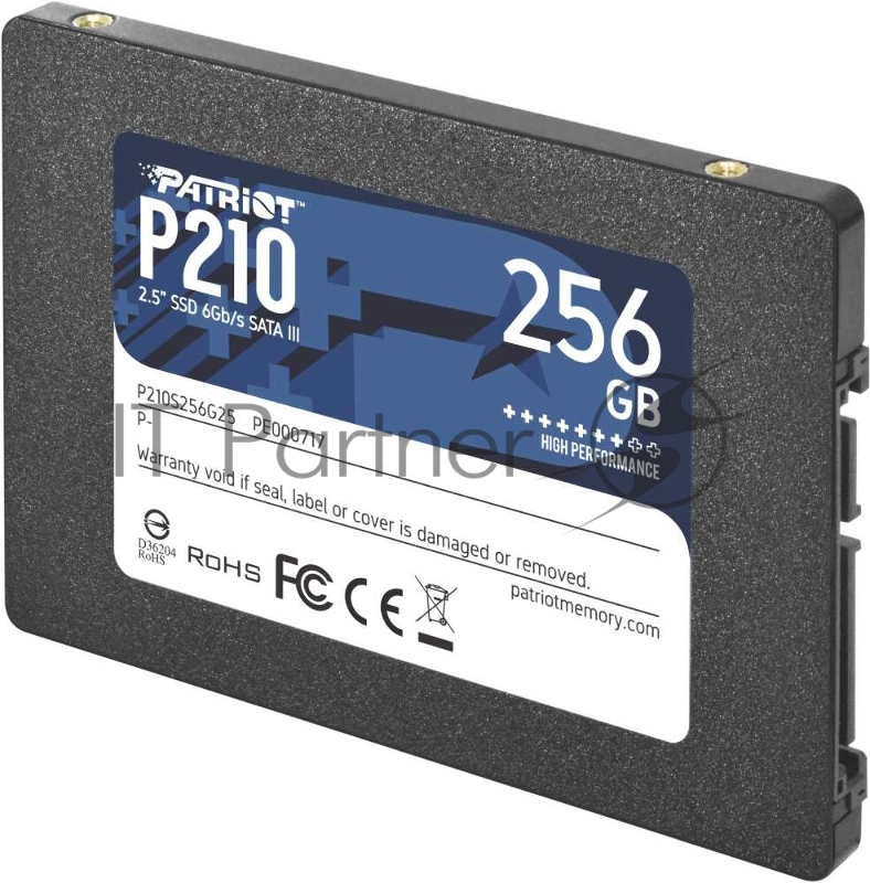 SSD накопитель Patriot 2.5 256GB P210 <P210S256G25> (SATA3, up to 500/400Mbs, 3D TLC, 7mm)