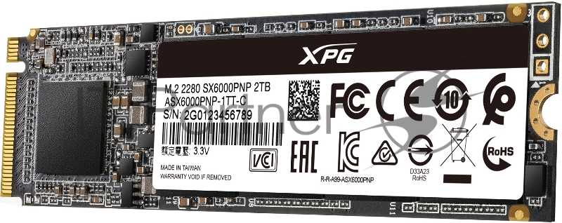 Накопитель SSD ADATA PCI-E x4 2Tb ASX6000PNP-2TT-C XPG SX6000 Pro M.2 2280