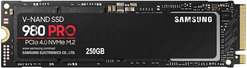 SSD накопитель Samsung 250GB 980 PRO, V-NAND 3-bit MLC, Elpis, M.2 (2280) PCIe Gen 4.0 x4, NVMe 1.3c, R6400/W2700, IOPs 500 000/600 000