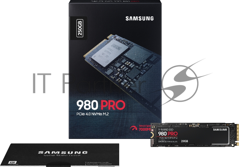 SSD накопитель Samsung 250GB 980 PRO, V-NAND 3-bit MLC, Elpis, M.2 (2280) PCIe Gen 4.0 x4, NVMe 1.3c, R6400/W2700, IOPs 500 000/600 000