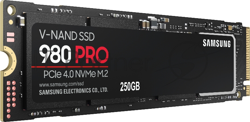 SSD накопитель Samsung 250GB 980 PRO, V-NAND 3-bit MLC, Elpis, M.2 (2280) PCIe Gen 4.0 x4, NVMe 1.3c, R6400/W2700, IOPs 500 000/600 000