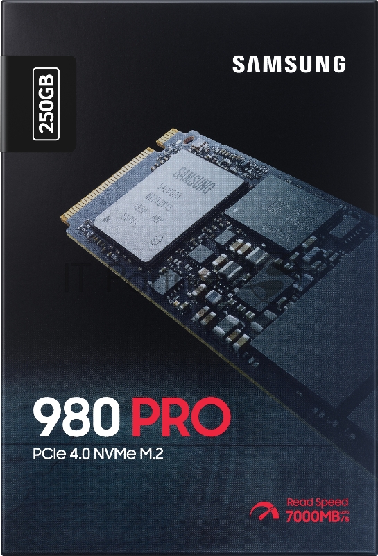 SSD накопитель Samsung 250GB 980 PRO, V-NAND 3-bit MLC, Elpis, M.2 (2280) PCIe Gen 4.0 x4, NVMe 1.3c, R6400/W2700, IOPs 500 000/600 000