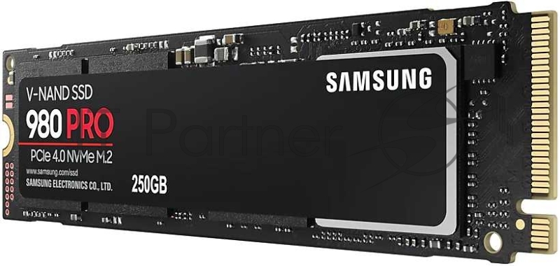 SSD накопитель Samsung 250GB 980 PRO, V-NAND 3-bit MLC, Elpis, M.2 (2280) PCIe Gen 4.0 x4, NVMe 1.3c, R6400/W2700, IOPs 500 000/600 000