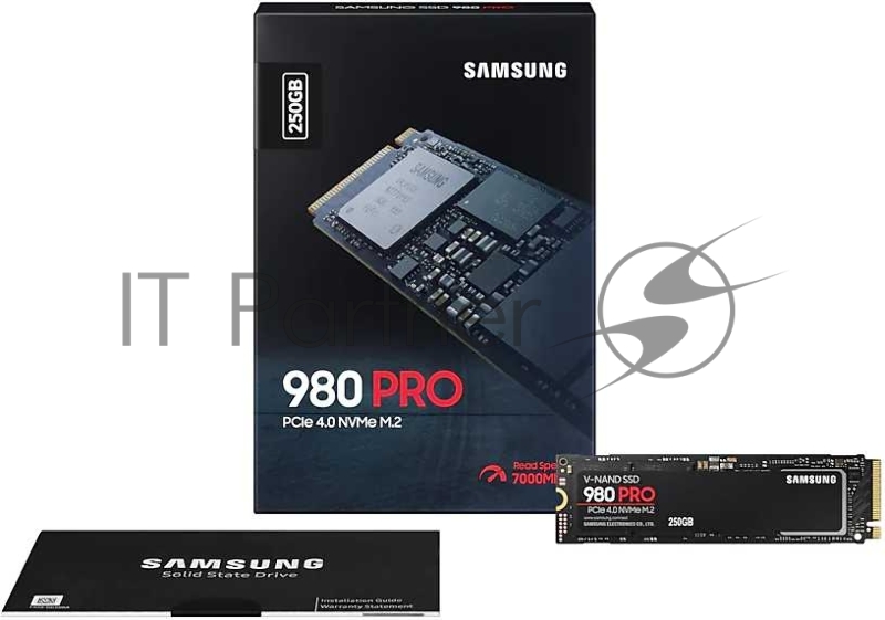 SSD накопитель Samsung 250GB 980 PRO, V-NAND 3-bit MLC, Elpis, M.2 (2280) PCIe Gen 4.0 x4, NVMe 1.3c, R6400/W2700, IOPs 500 000/600 000