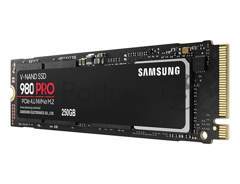 SSD накопитель Samsung 250GB 980 PRO, V-NAND 3-bit MLC, Elpis, M.2 (2280) PCIe Gen 4.0 x4, NVMe 1.3c, R6400/W2700, IOPs 500 000/600 000