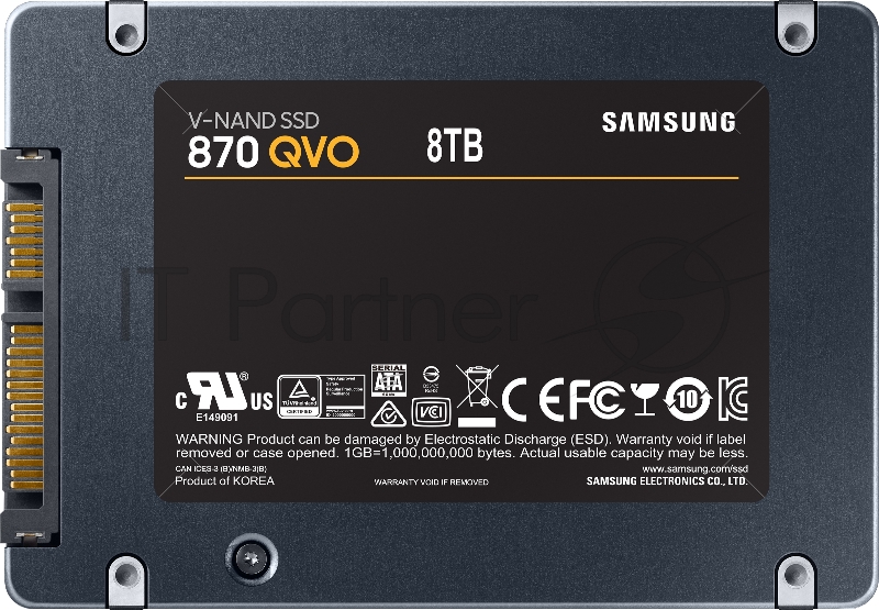 Твердотельный накопитель SSD 2.5 8TB Samsung 870 QVO Client SSD MZ-77Q8T0BW SATA 6Gb/s, 560/530, IOPS 98/88K, MTBF 1.5M, QLC, 4096MB, 2880TBW, 0.33DWPD, RTL (396014)