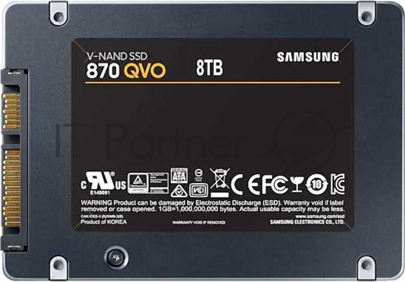 Твердотельный накопитель SSD 2.5 8TB Samsung 870 QVO Client SSD MZ-77Q8T0BW SATA 6Gb/s, 560/530, IOPS 98/88K, MTBF 1.5M, QLC, 4096MB, 2880TBW, 0.33DWPD, RTL (396014)