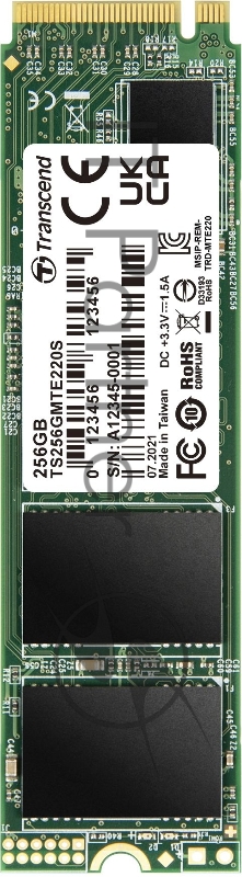 Твердотельный накопитель Transcend MTE220S SSD 256GB, 3D TLC, M.2 (2280), PCIe Gen 3.0 x4, NVMe, R3300/W1100, TBW 550