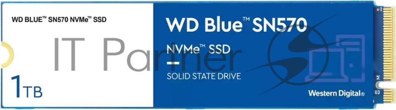 Твердотельный накопитель SSD Western Digital WD Blue SN570 WDS100T3B0C 1ТБ M2.2280 NVMe PCIe Gen3 8Gb/s