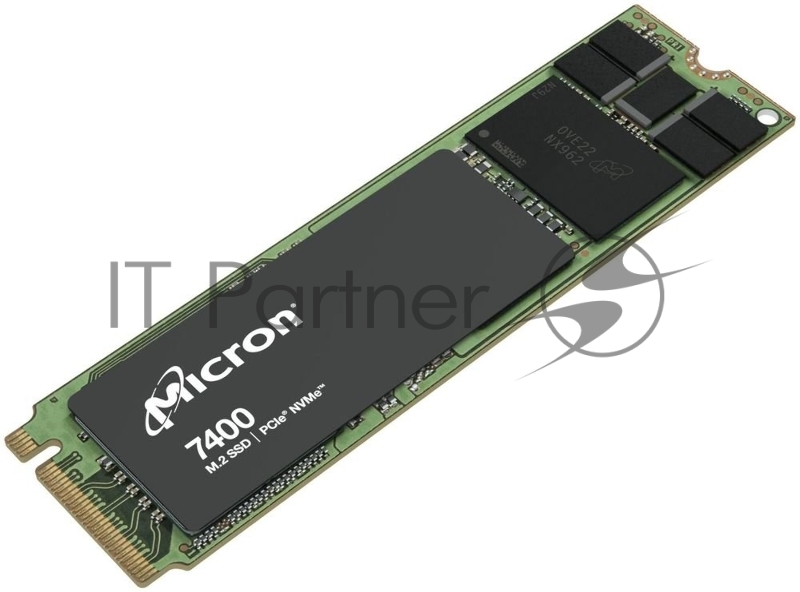 Твердотельный накопитель Micron 7400 PRO, 960GB, SSD, M.2(2280), NVMe, PCIe 4.0 x4, 3D TLC, R/W 4400/1000MB/s, IOPs 230 000/60 000, 1700TBW, DWPD 1 (5 лет)