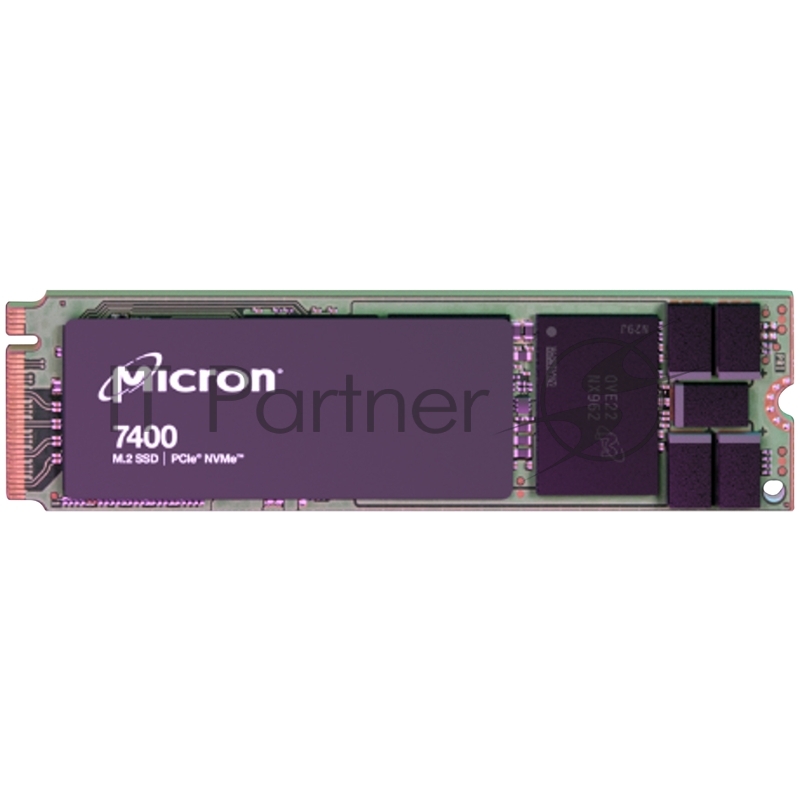 Твердотельный накопитель Micron 7400 PRO, 960GB, SSD, M.2(2280), NVMe, PCIe 4.0 x4, 3D TLC, R/W 4400/1000MB/s, IOPs 230 000/60 000, 1700TBW, DWPD 1 (5 лет)