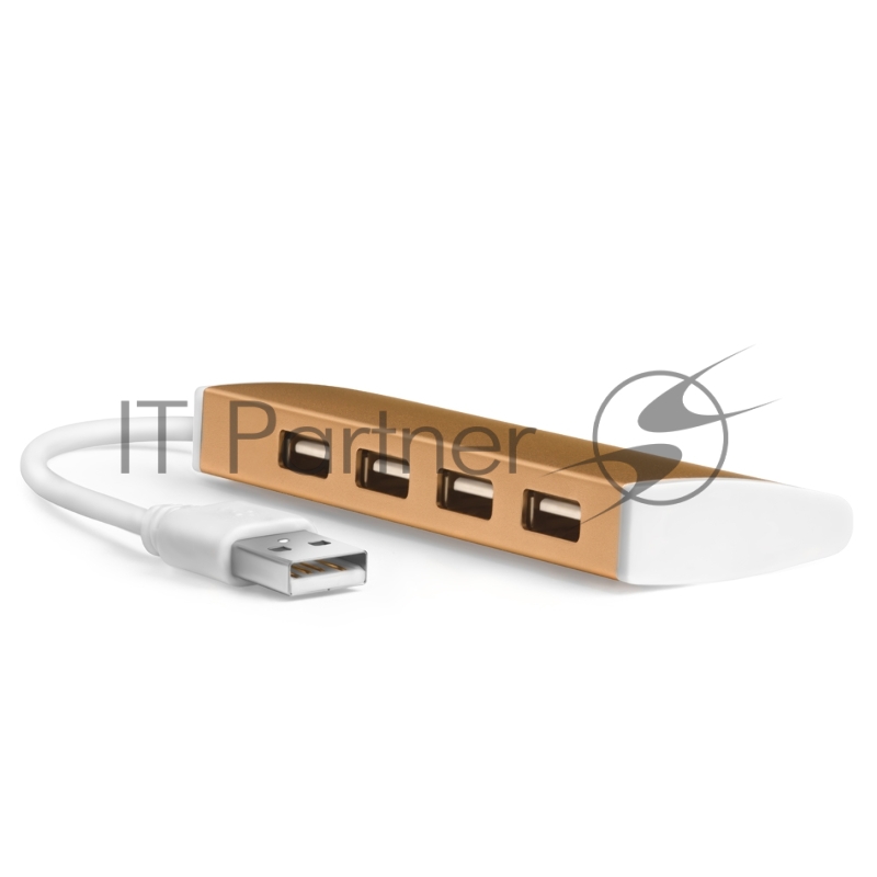 Контроллер Greenconnect USB 2.0 Хаб GCR-UH214BR на 4 порта 0,15m , Bronze (GCR-UH214BR)