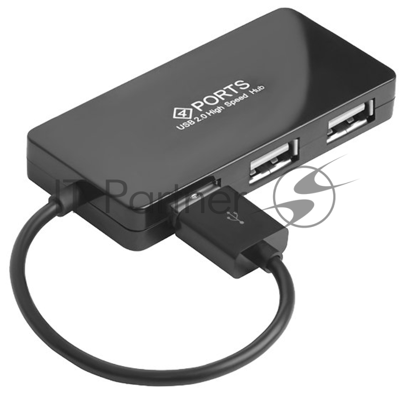 Хаб Greenconnect USB 2.0 GCR-UH244B на 4 порта 0,15m , black (GCR-UH244B)