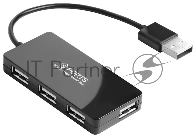 Хаб Greenconnect USB 2.0 GCR-UH244B на 4 порта 0,15m , black (GCR-UH244B)