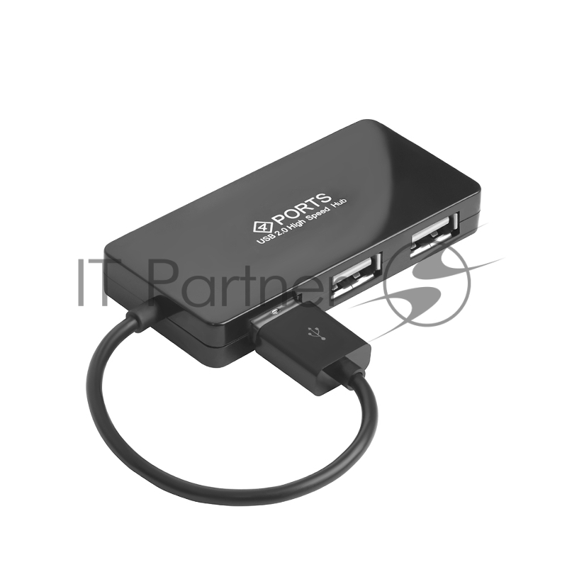 Хаб Greenconnect USB 2.0 GCR-UH244B на 4 порта 0,15m , black (GCR-UH244B)