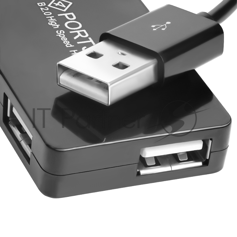 Хаб Greenconnect USB 2.0 GCR-UH244B на 4 порта 0,15m , black (GCR-UH244B)
