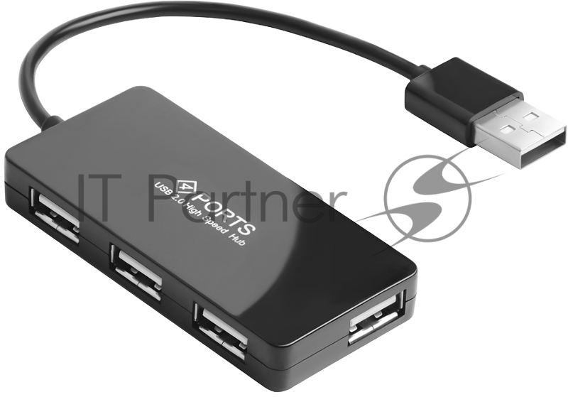 Хаб Greenconnect USB 2.0 GCR-UH244B на 4 порта 0,15m , black (GCR-UH244B)