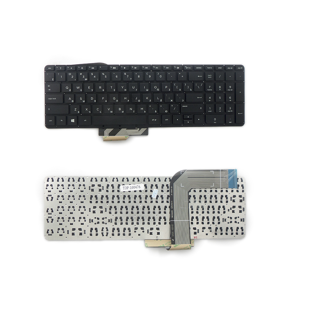 Клавиатура для ноутбука HP 15-v000, 15-p000, 17-f000 Series. Плоский Enter. Черная, без рамки. SG-59680-XUA, SN6136.