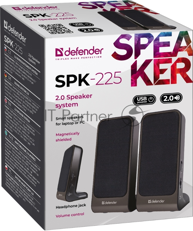 Колонки Defender SPK 220/225 {2.0, 2 х 2W, USB пит, разъем для наушников} 65220