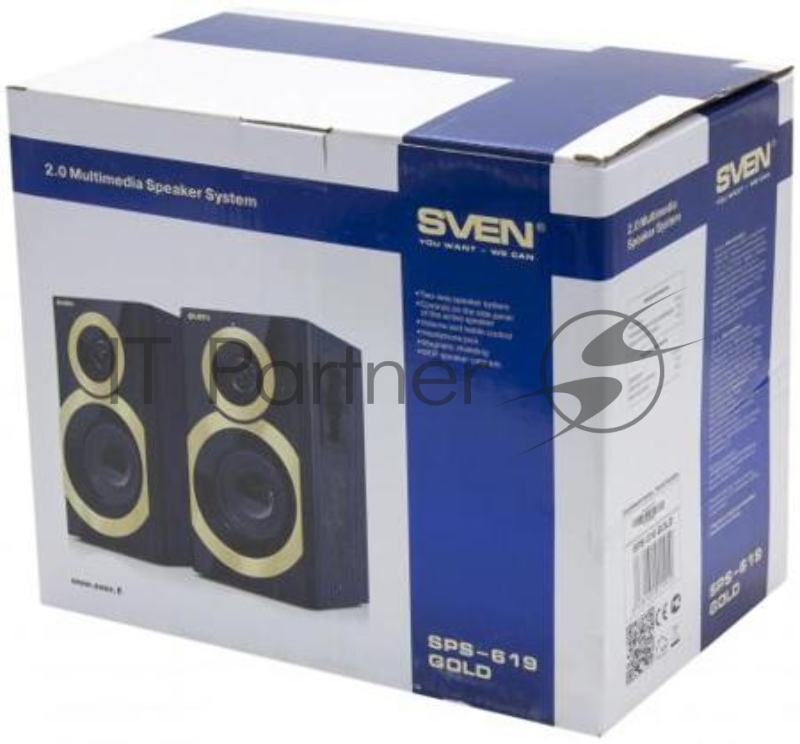 Колонки SVEN SPS-619 GOLD {акустическая система 2.0, мощность 2х10 Вт(RMS)}