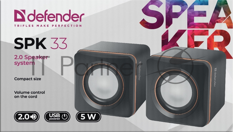 Колонки DEFENDER SPK 33 (2.0 ,5 Вт, питание от USB)