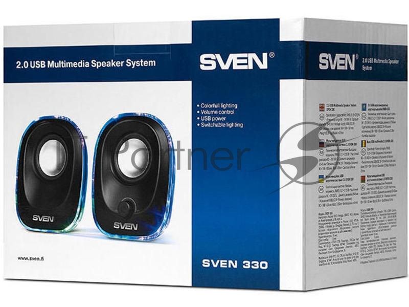 Колонки Sven 330 2.0 черный 5Вт