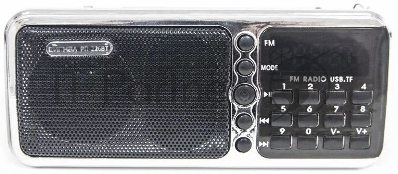 Радиоприемник портативный Сигнал РП-226BT черный/серебристый USB microSD