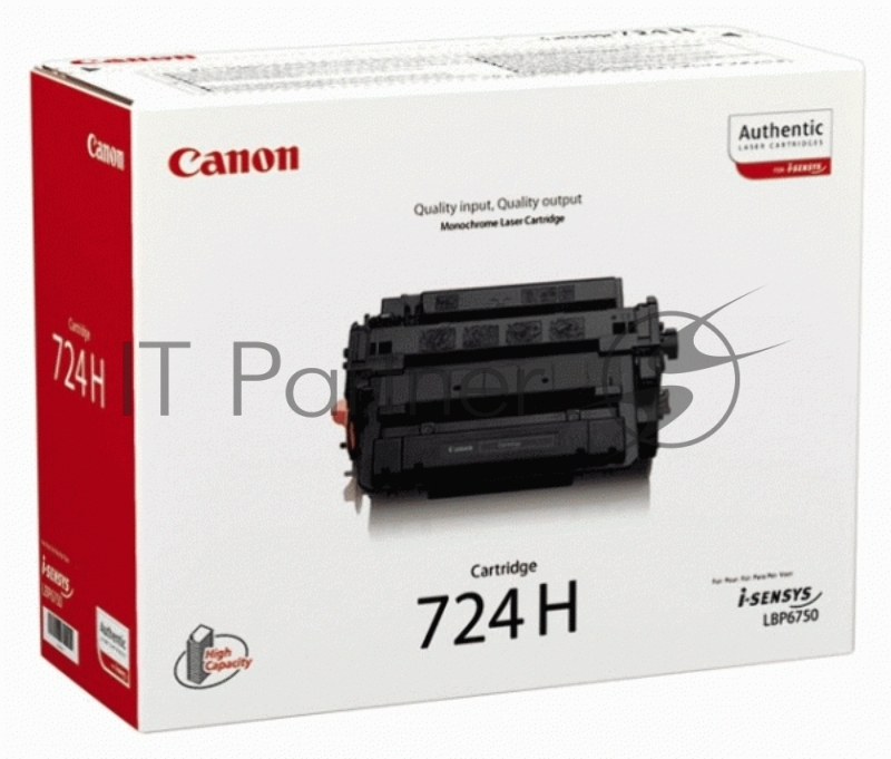 Тонер-картридж Canon 724H (3482B002) черный, 12500 стр., для LBP-6750Dn