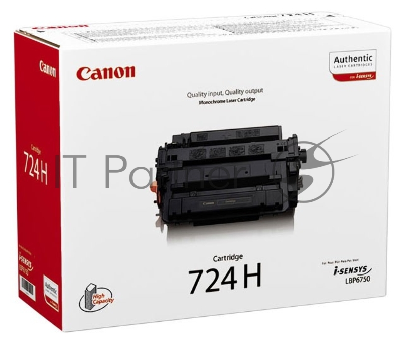 Тонер-картридж Canon 724H (3482B002) черный, 12500 стр., для LBP-6750Dn