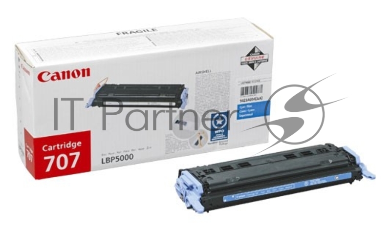 Тонер-картридж Canon 707C (9423A004) голубой, 2000 стр., для LBP 5000/5100